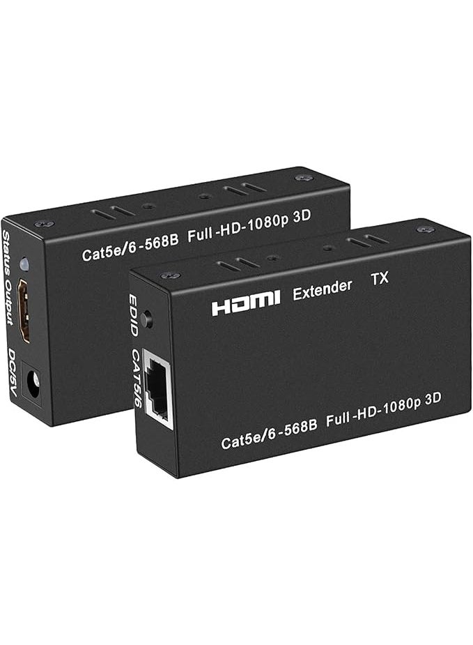 Salab HDMI Extender, 60M HDMI Transmitter and Receiver, HDMI to RJ45, RJ45 to HDMI, HDMI to Ethernet signle RJ45 cat5e/ 6/7 Cables Up to 196ft(60m), Supports 1080p 3D HDCP EDID - Image 1